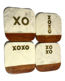 Xoxo marble & wood coasters