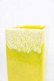Vintage Lime Green Square Vase