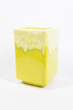 Vintage Lime Green Square Vase