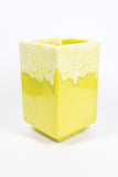 Vintage Lime Green Square Vase