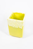Vintage Lime Green Square Vase