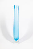 Etched Tall Blue Vase