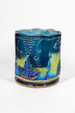 Vintage Blue Iridescent Carnival Glass