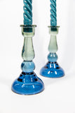 Blue Tall Glass Candleholder