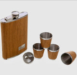 Wood Grain Flask Set