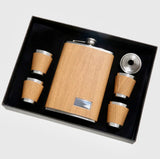 Wood Grain Flask Set