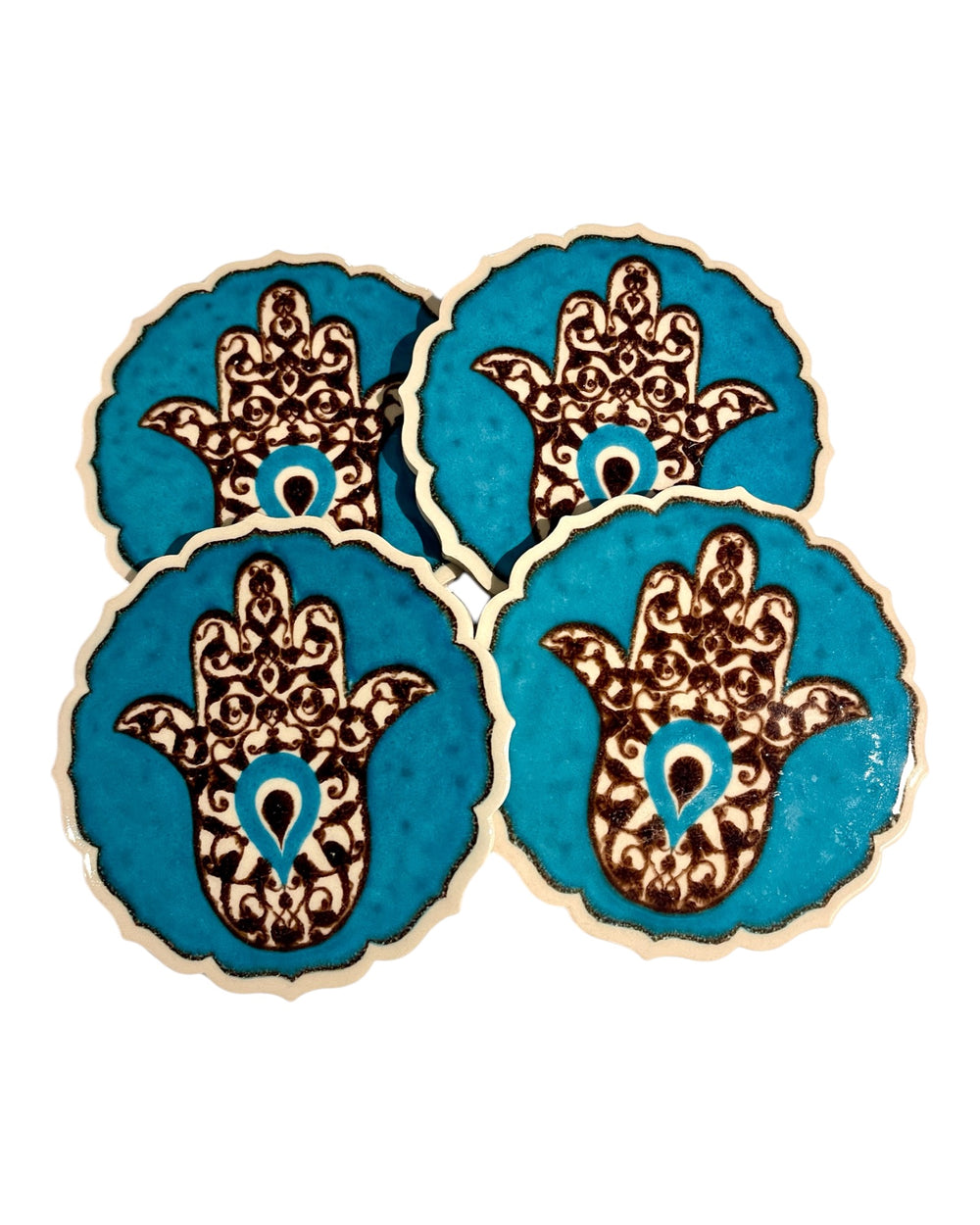 #2 Scalloped ceramic coasters