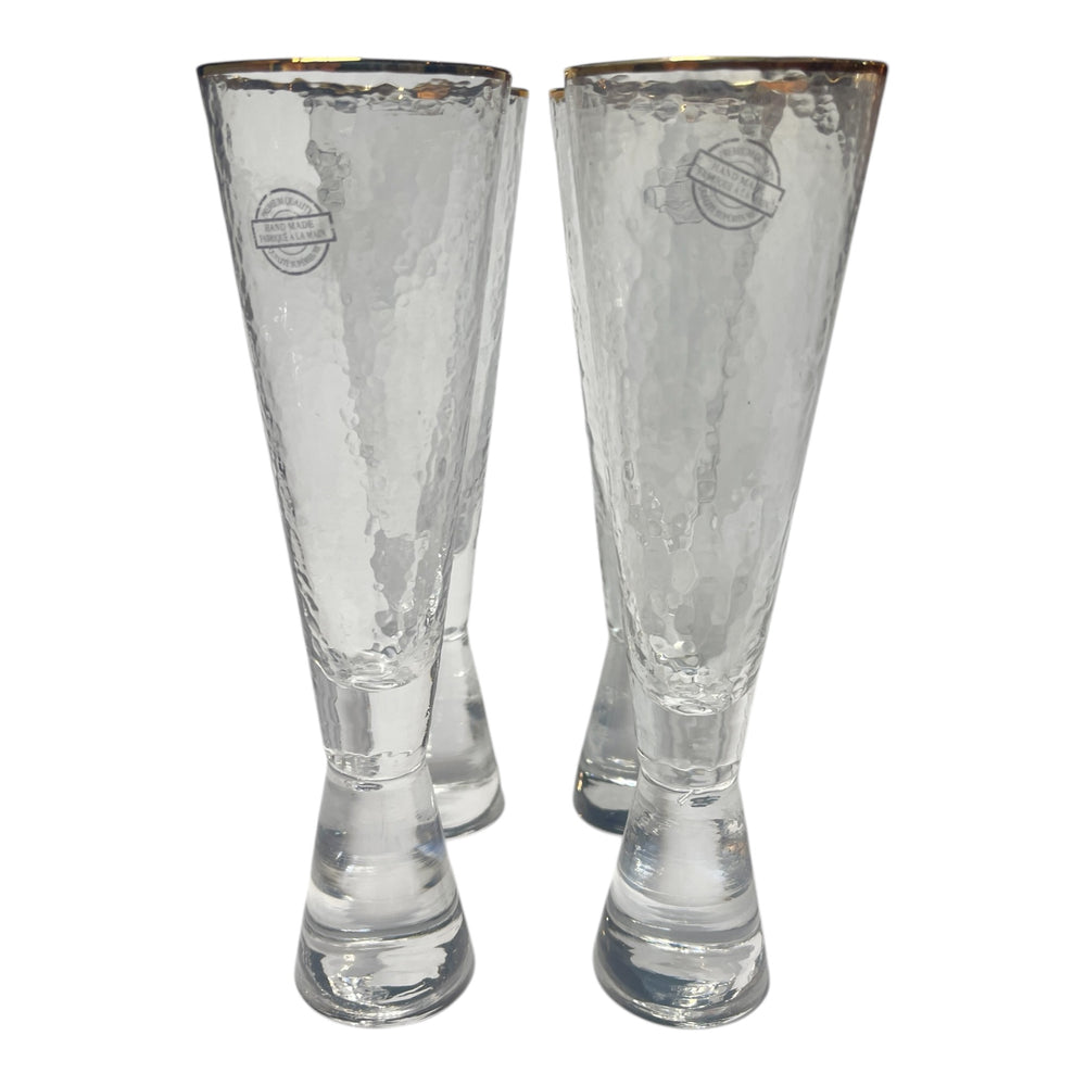 Champagne flutes w' gold rim -