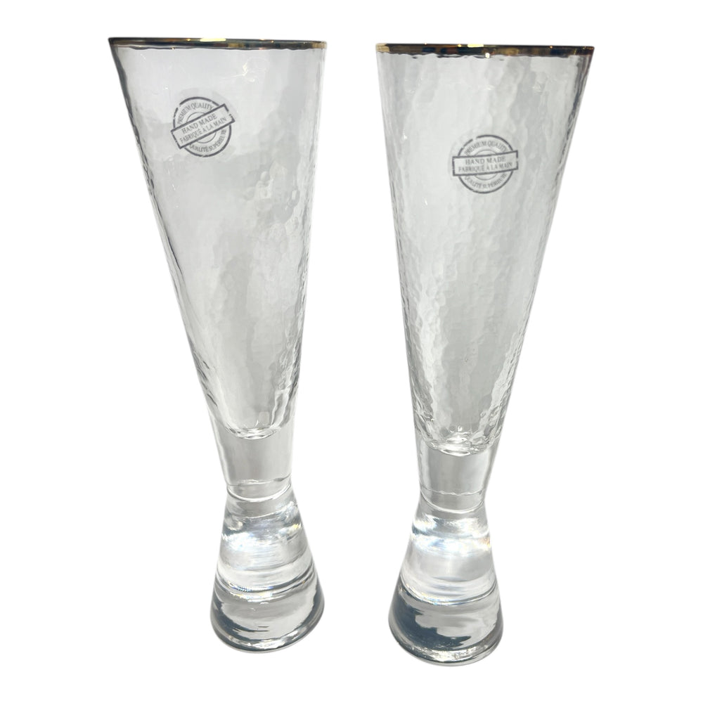 Champagne flutes w' gold rim -