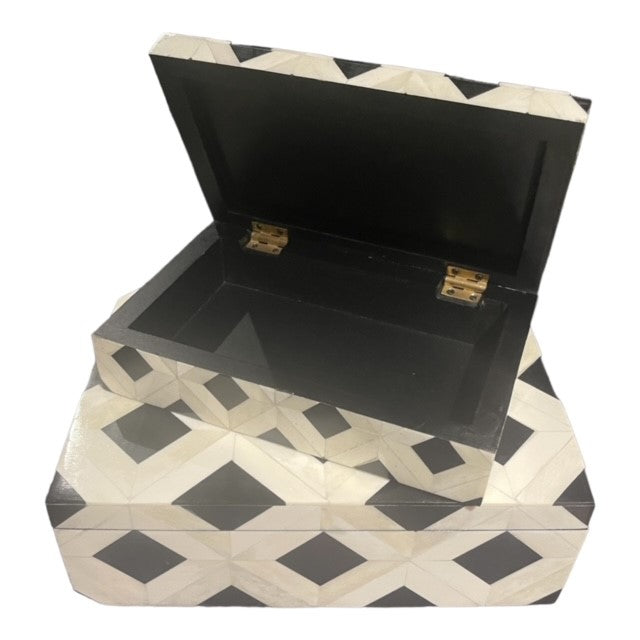 Small Inlayed Box Small Geometric Horn Inlayed Box