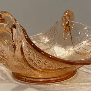 RARE Fenton Depression glass Relish dish with Spoon