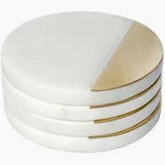 Marble & Gold round coasters