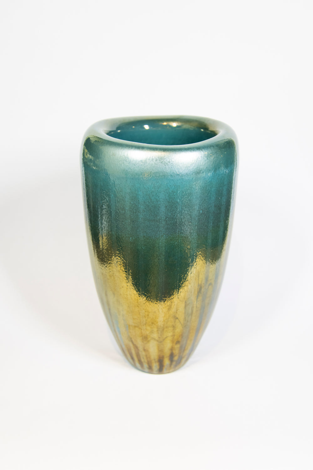 Metallic Glaze Glass Vase