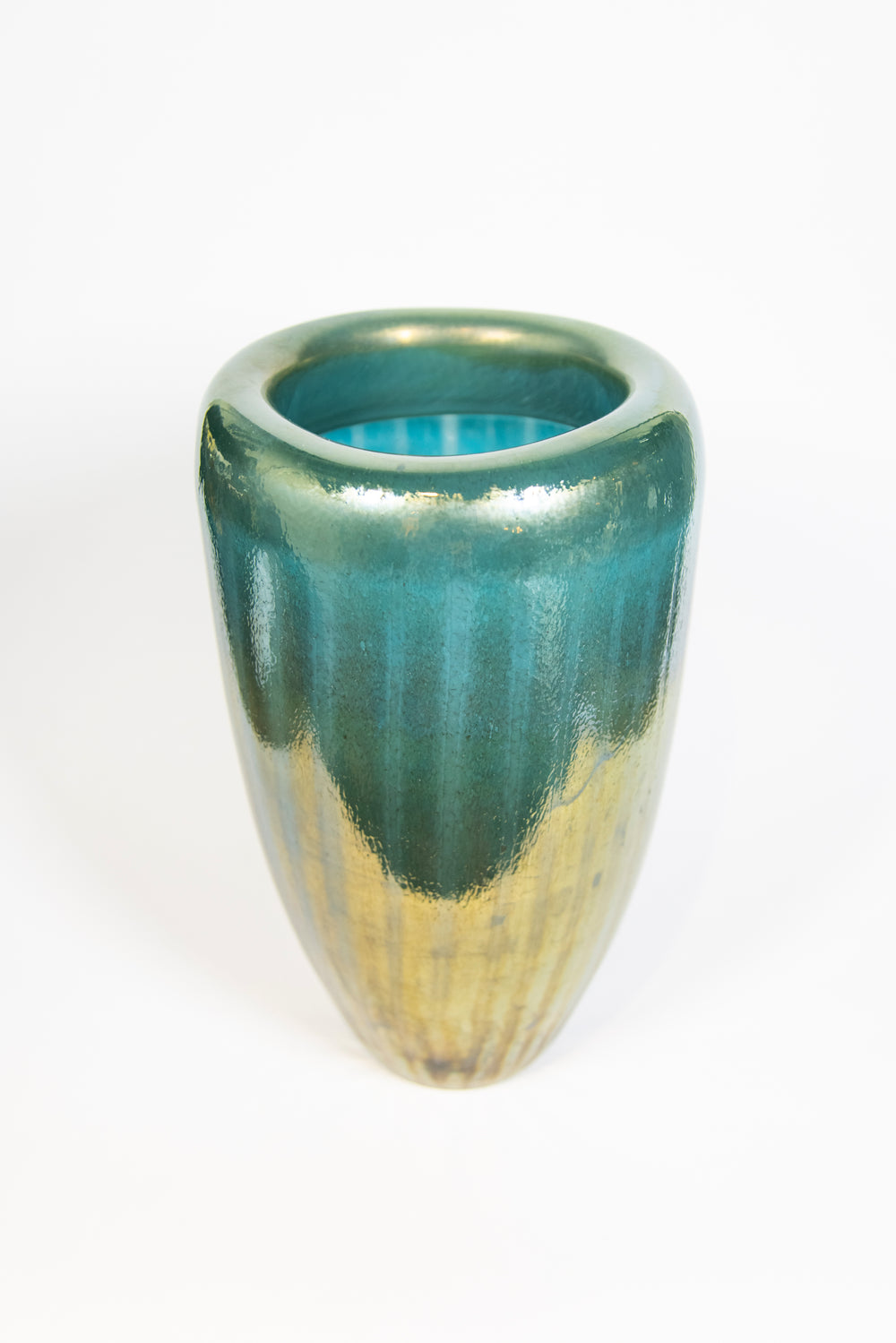 Metallic Glaze Glass Vase