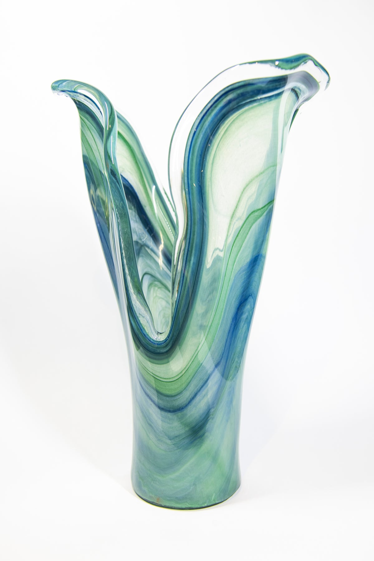 Blue And Yellow Murano Glass Vase From Formia, 1970s in