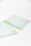 Set of 4 Etched Glass Coasters