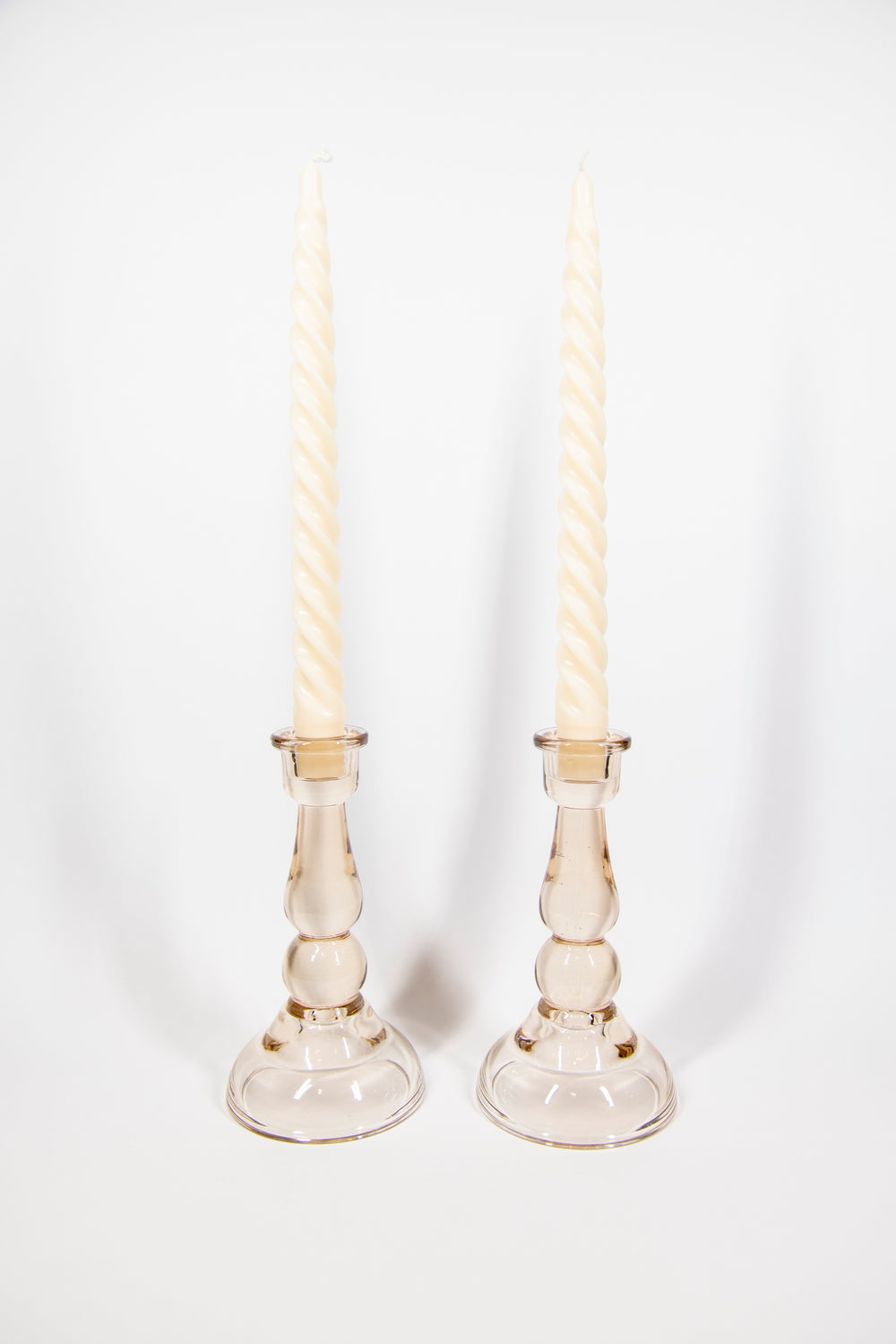 Pink Tall Glass Candleholder