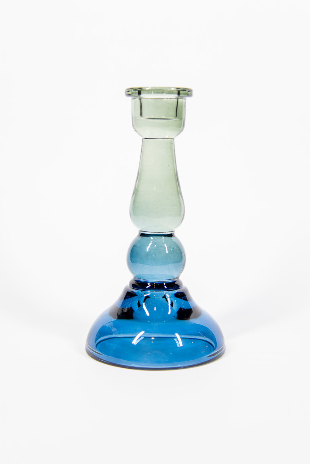 Blue Tall Glass Candleholder