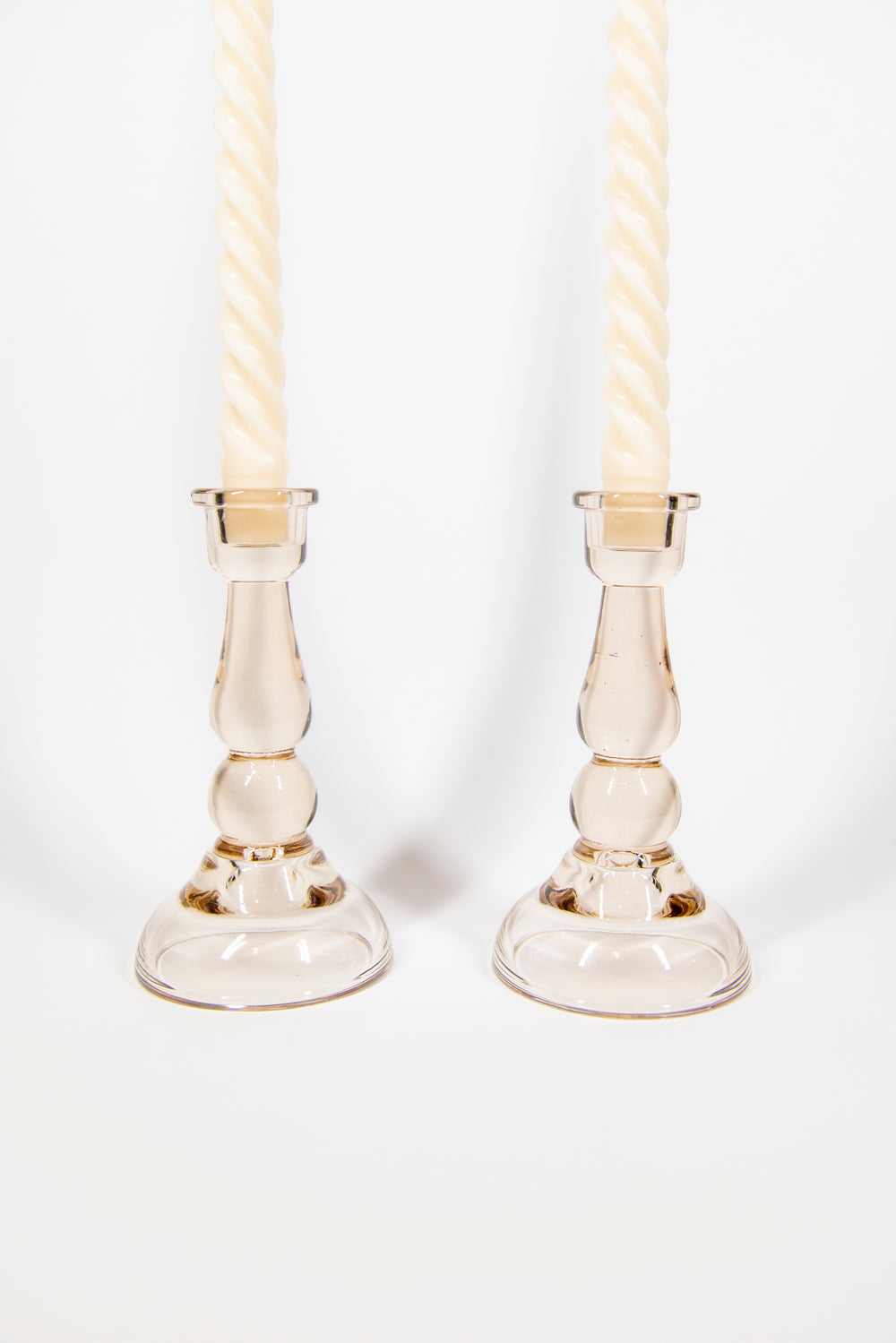 Pink Tall Glass Candleholder