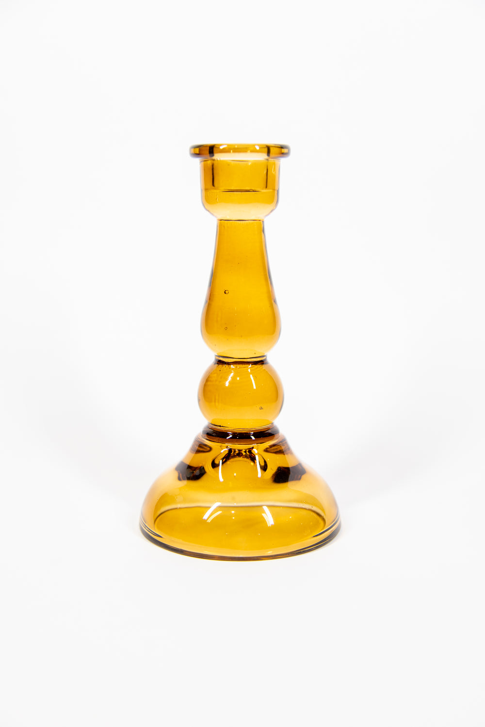 Amber Tall Glass Candleholder